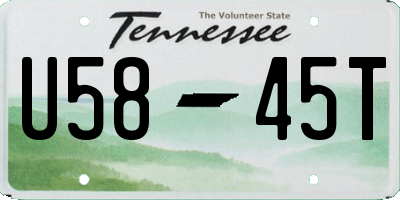 TN license plate U5845T