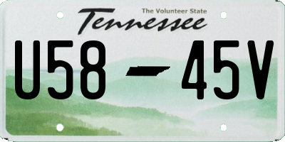 TN license plate U5845V