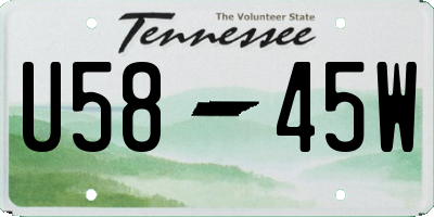 TN license plate U5845W