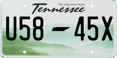 TN license plate U5845X