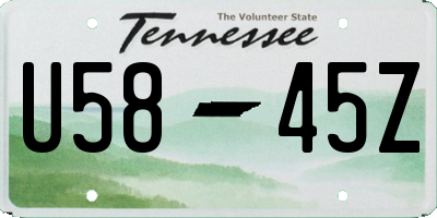 TN license plate U5845Z