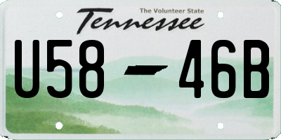 TN license plate U5846B