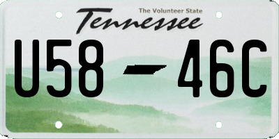 TN license plate U5846C