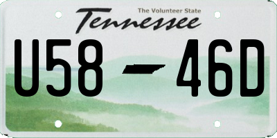 TN license plate U5846D