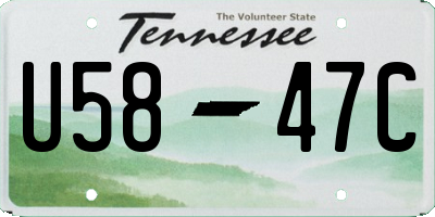 TN license plate U5847C