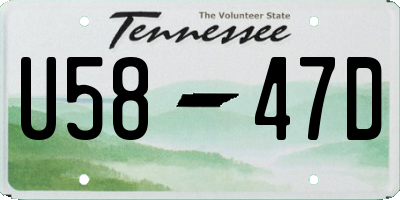 TN license plate U5847D