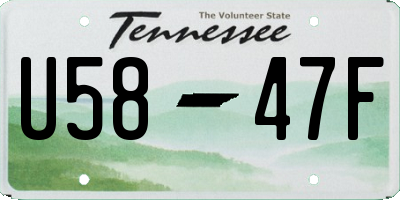 TN license plate U5847F