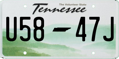 TN license plate U5847J