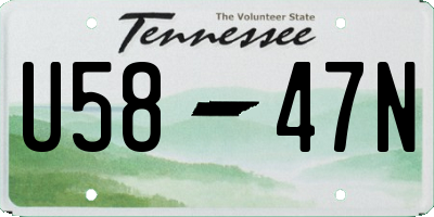 TN license plate U5847N