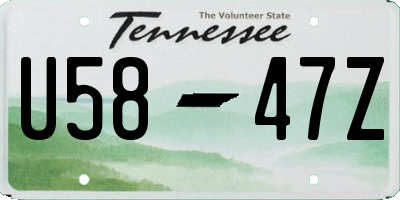 TN license plate U5847Z