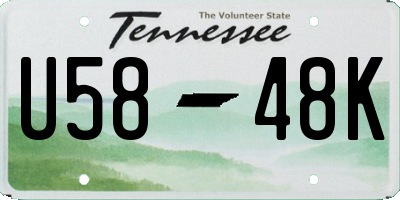 TN license plate U5848K