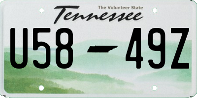 TN license plate U5849Z