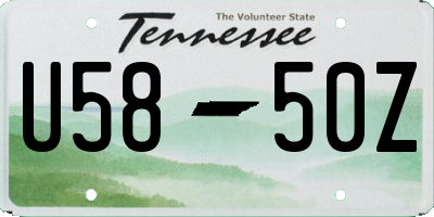TN license plate U5850Z
