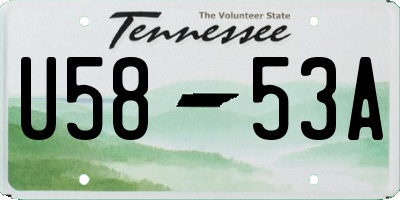 TN license plate U5853A