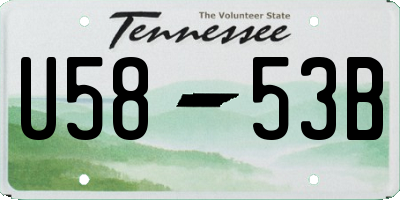 TN license plate U5853B