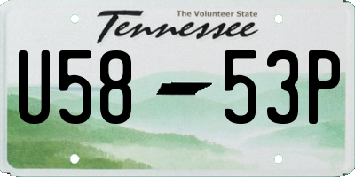 TN license plate U5853P