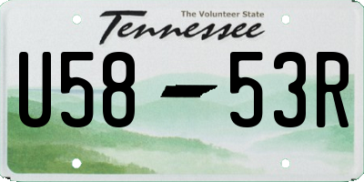 TN license plate U5853R
