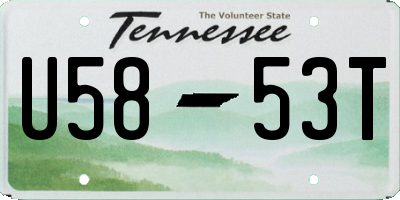 TN license plate U5853T
