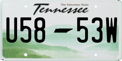 TN license plate U5853W
