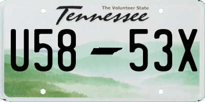 TN license plate U5853X