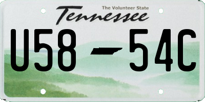 TN license plate U5854C