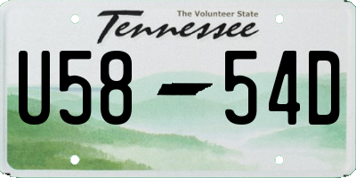 TN license plate U5854D