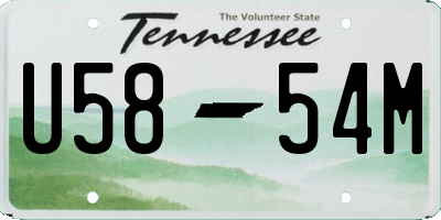TN license plate U5854M