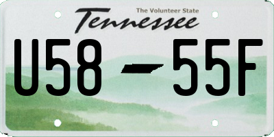 TN license plate U5855F