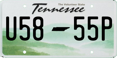 TN license plate U5855P