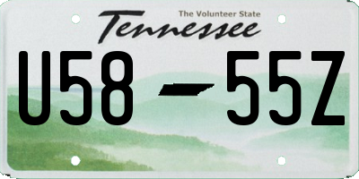 TN license plate U5855Z