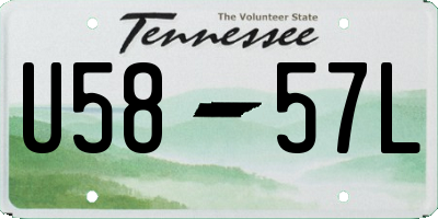 TN license plate U5857L