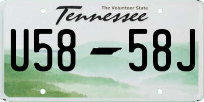 TN license plate U5858J