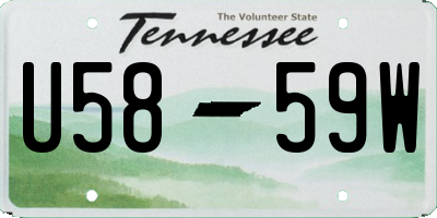 TN license plate U5859W