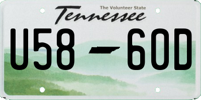 TN license plate U5860D