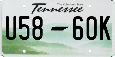TN license plate U5860K