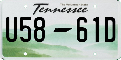 TN license plate U5861D