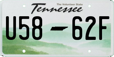 TN license plate U5862F