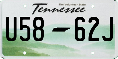 TN license plate U5862J