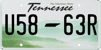 TN license plate U5863R