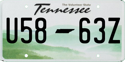 TN license plate U5863Z