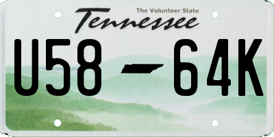 TN license plate U5864K