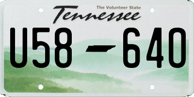 TN license plate U5864O