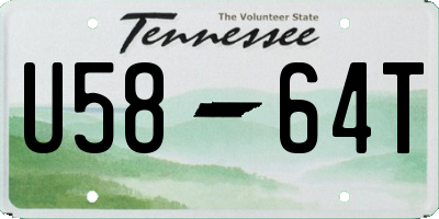 TN license plate U5864T