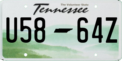 TN license plate U5864Z