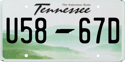 TN license plate U5867D