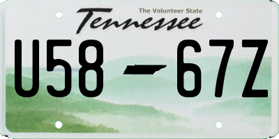TN license plate U5867Z