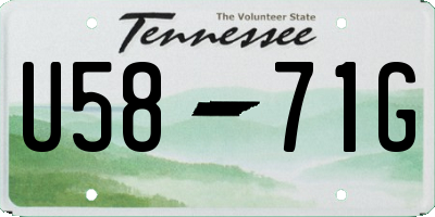 TN license plate U5871G