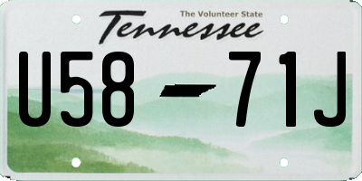 TN license plate U5871J