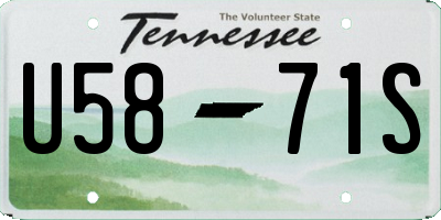 TN license plate U5871S