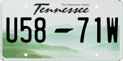 TN license plate U5871W